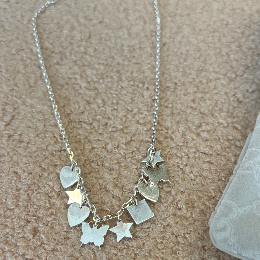 Gucci Silver Multi Charm Necklace with Hearts, Stars & Tag Charms - Picture 5 of 8